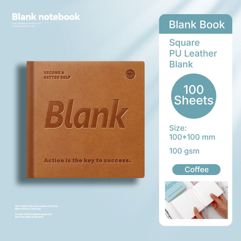 Buku Notebook Kotak Sleeve Kulit Halaman Kosong SBHS100BL