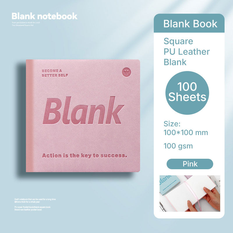Buku Notebook Kotak Sleeve Kulit Halaman Kosong SBHS100BL