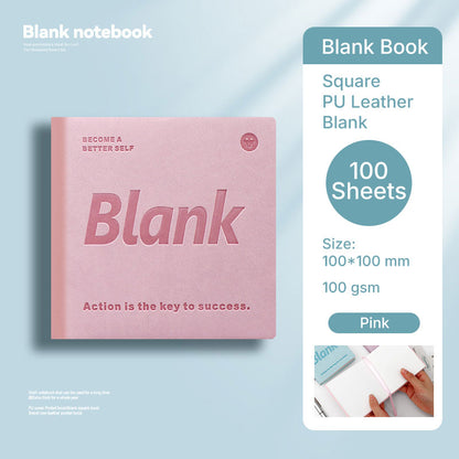 Buku Notebook Kotak Sleeve Kulit Halaman Kosong SBHS100BL