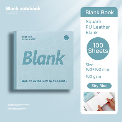 Buku Notebook Kotak Sleeve Kulit Halaman Kosong SBHS100BL