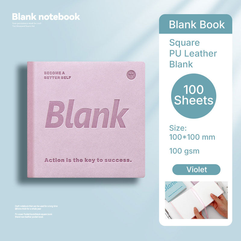 Buku Notebook Kotak Sleeve Kulit Halaman Kosong SBHS100BL