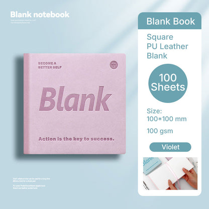 Buku Notebook Kotak Sleeve Kulit Halaman Kosong SBHS100BL