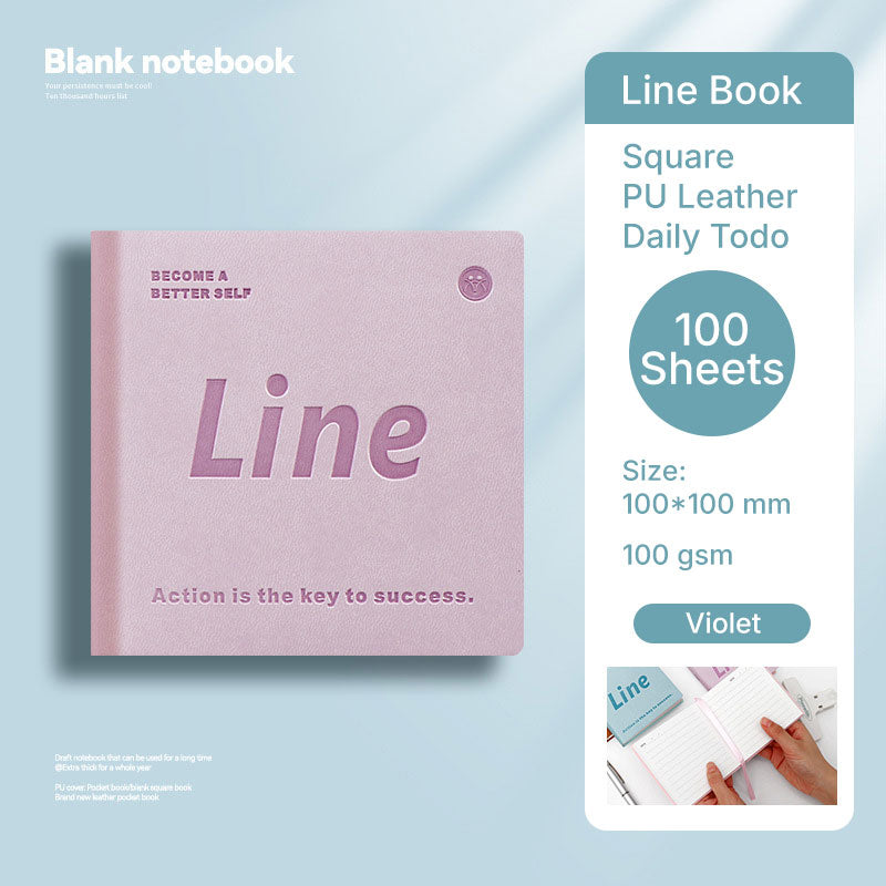 Buku Notebook Kotak Sleeve Kulit Halaman Bergaris SBHS100LN