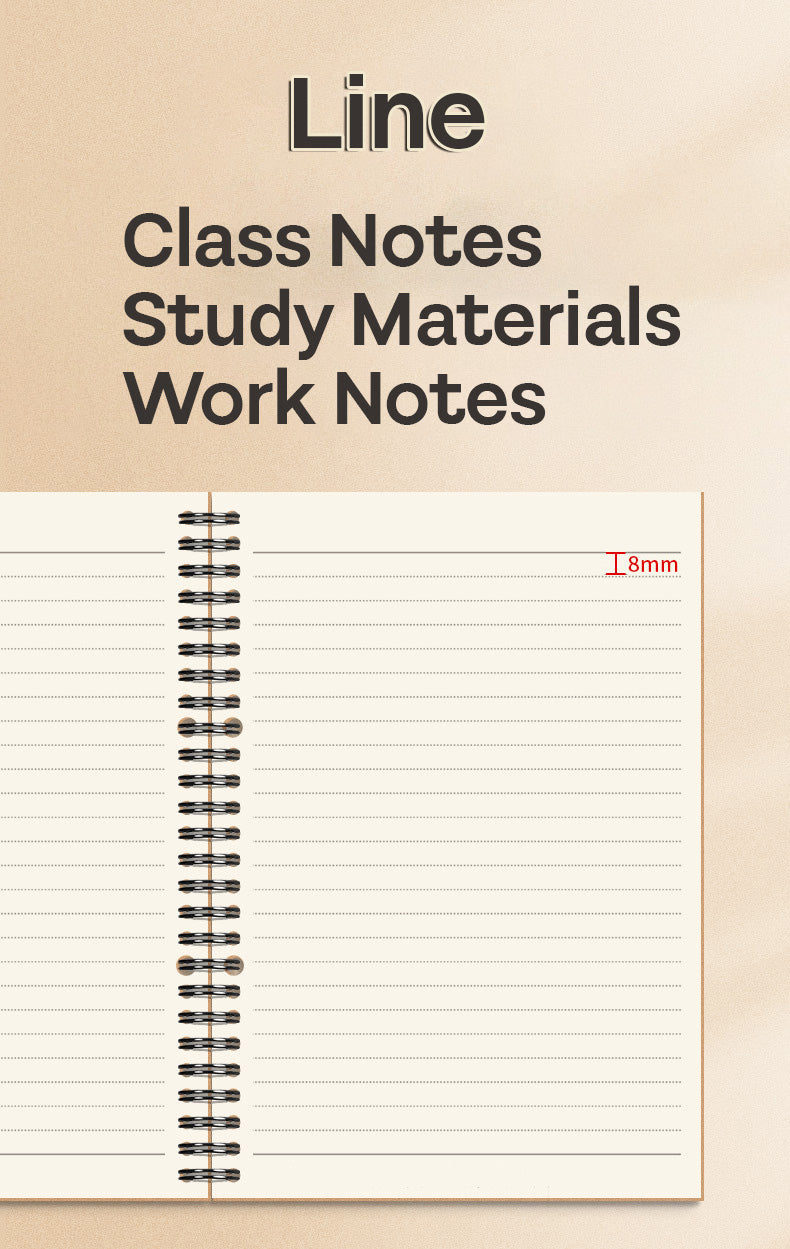 Buku Notebook A5 B5 Kraft Paper Double Coil Halaman Bergaris SBK