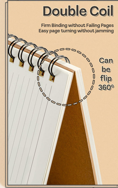 Buku Notebook A5 B5 Kraft Paper Double Coil Halaman Bergaris SBK