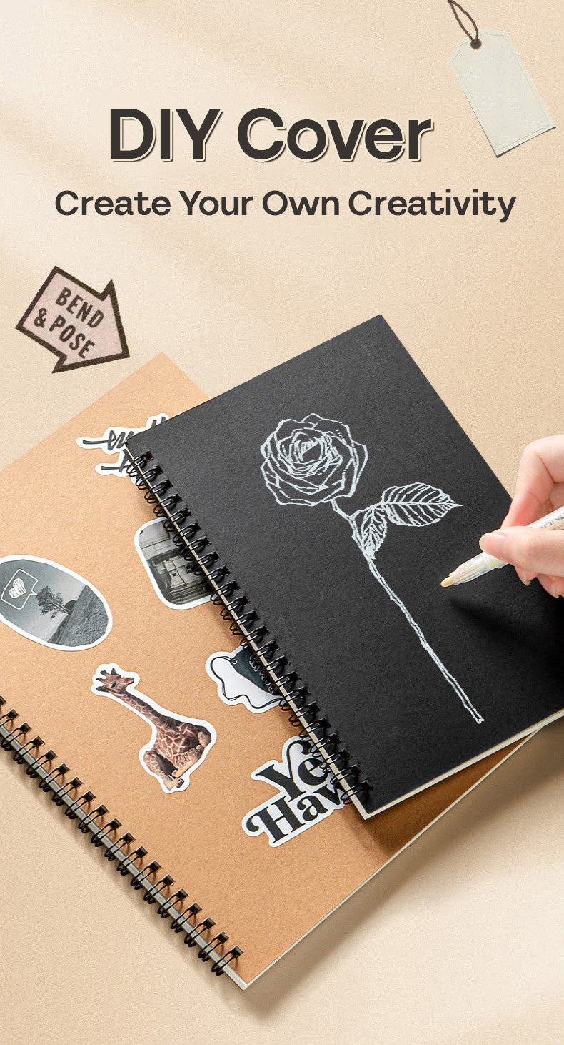 Buku Notebook A5 B5 Kraft Paper Double Coil Halaman Bergaris SBK