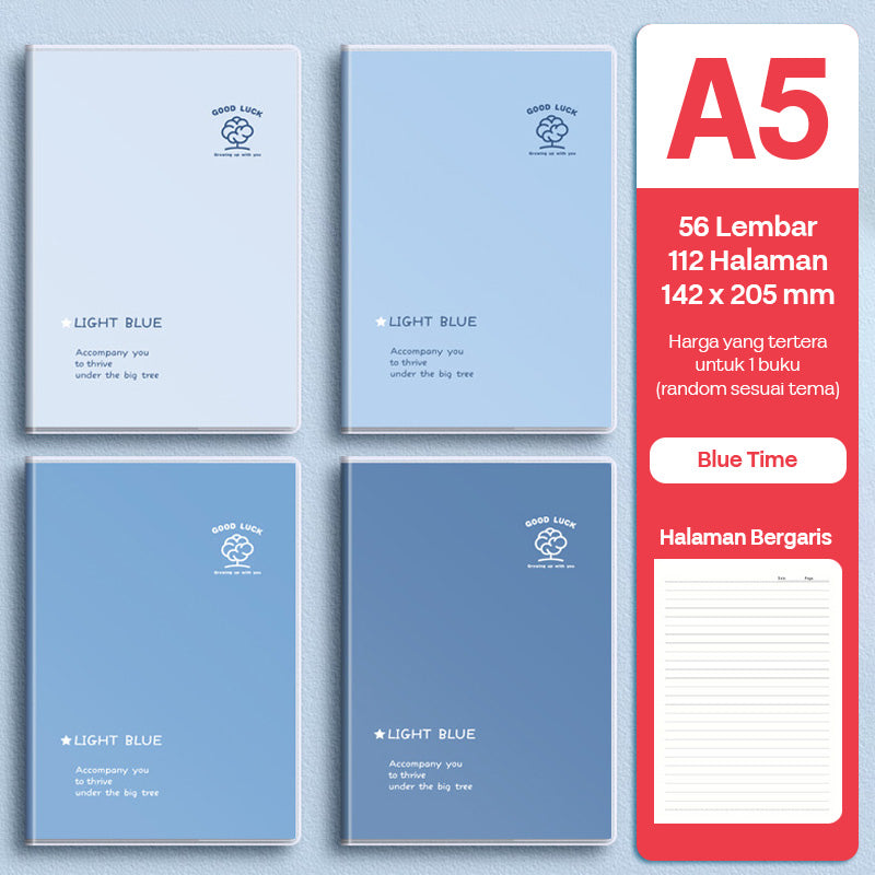 Buku Notebook A5 Sampul Eva Waterproof Tebal Halaman Bergaris 56 Lembar SBRA556