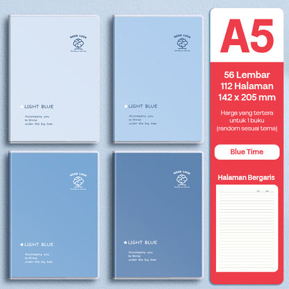 Buku Notebook A5 Sampul Eva Waterproof Tebal Halaman Bergaris 56 Lembar SBRA556