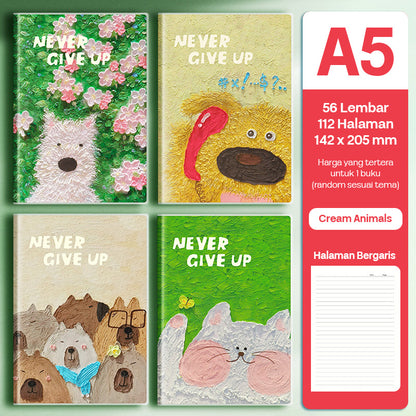 Buku Notebook A5 Sampul Eva Waterproof Tebal Halaman Bergaris 56 Lembar SBRA556