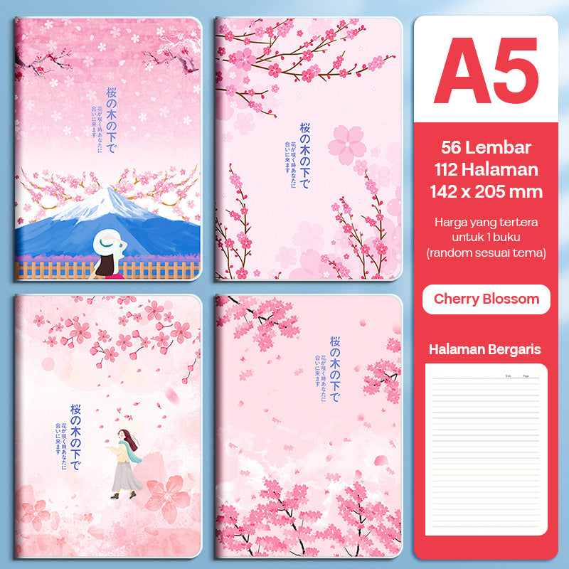 Buku Notebook A5 Sampul Eva Waterproof Tebal Halaman Bergaris 56 Lembar SBRA556