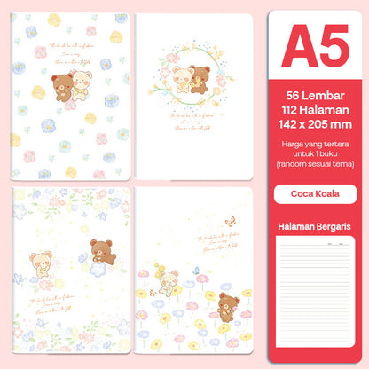 Buku Notebook A5 Sampul Eva Waterproof Tebal Halaman Bergaris 56 Lembar SBRA556