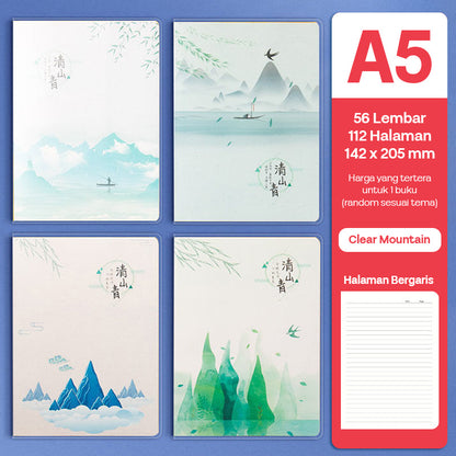 Buku Notebook A5 Sampul Eva Waterproof Tebal Halaman Bergaris 56 Lembar SBRA556