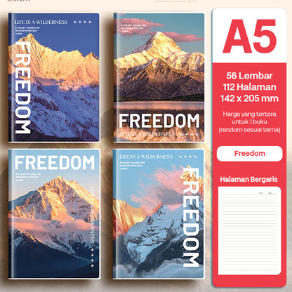 Buku Notebook A5 Sampul Eva Waterproof Tebal Halaman Bergaris 56 Lembar SBRA556