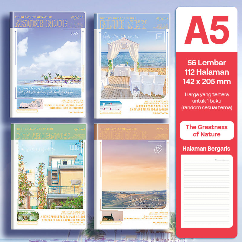 Buku Notebook A5 Sampul Eva Waterproof Tebal Halaman Bergaris 56 Lembar SBRA556