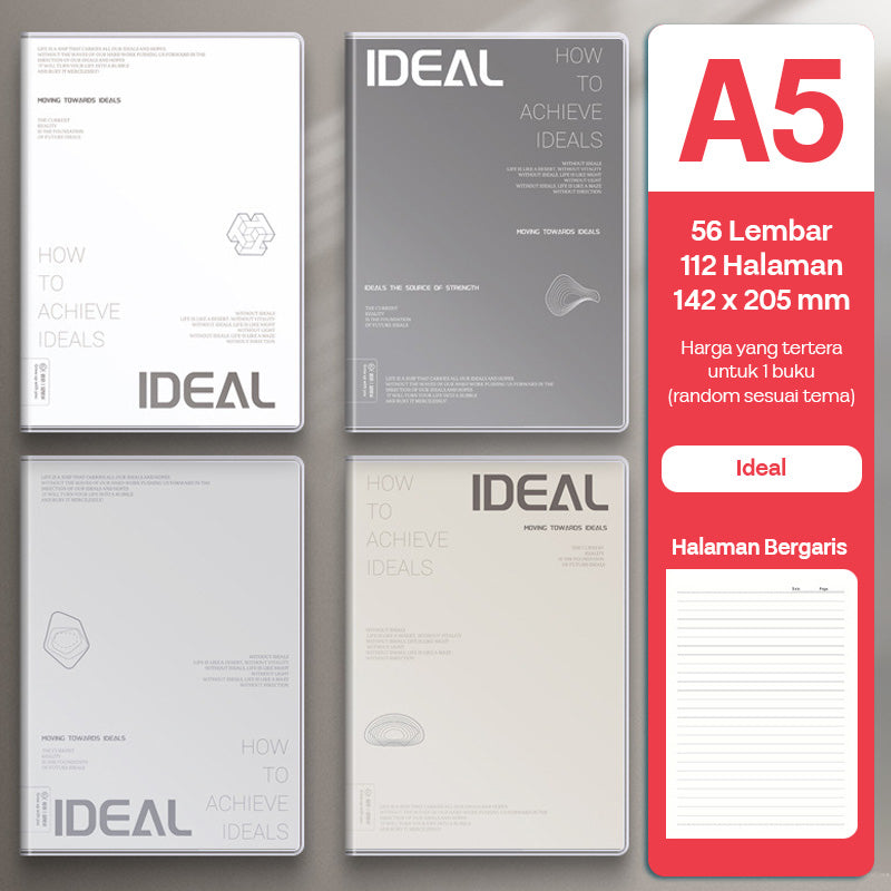 Buku Notebook A5 Sampul Eva Waterproof Tebal Halaman Bergaris 56 Lembar SBRA556