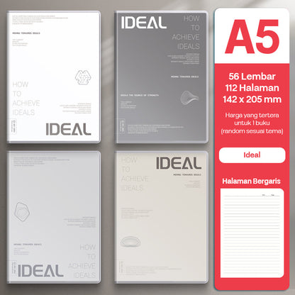 Buku Notebook A5 Sampul Eva Waterproof Tebal Halaman Bergaris 56 Lembar SBRA556