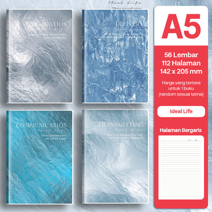 Buku Notebook A5 Sampul Eva Waterproof Tebal Halaman Bergaris 56 Lembar SBRA556