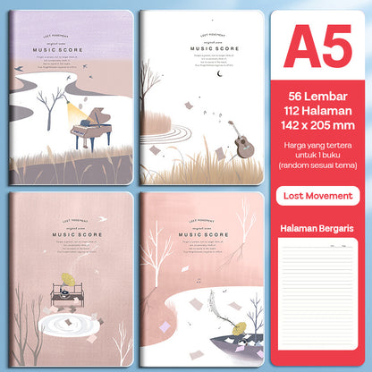 Buku Notebook A5 Sampul Eva Waterproof Tebal Halaman Bergaris 56 Lembar SBRA556