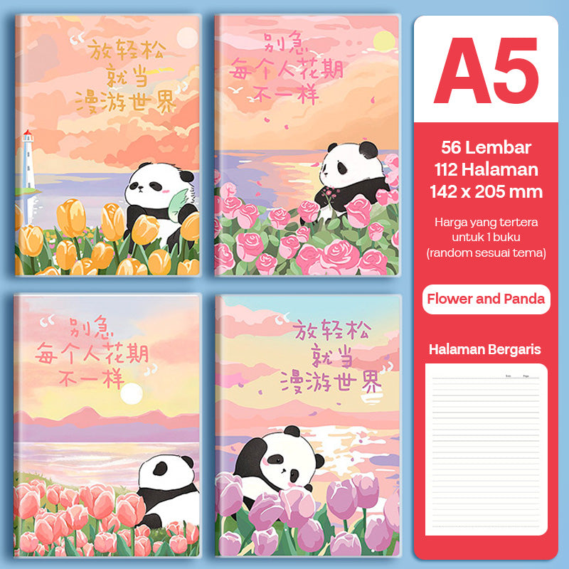 Buku Notebook A5 Sampul Eva Waterproof Tebal Halaman Bergaris 56 Lembar SBRA556