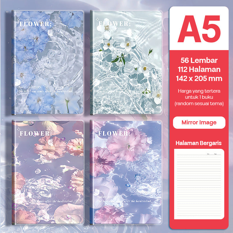 Buku Notebook A5 Sampul Eva Waterproof Tebal Halaman Bergaris 56 Lembar SBRA556