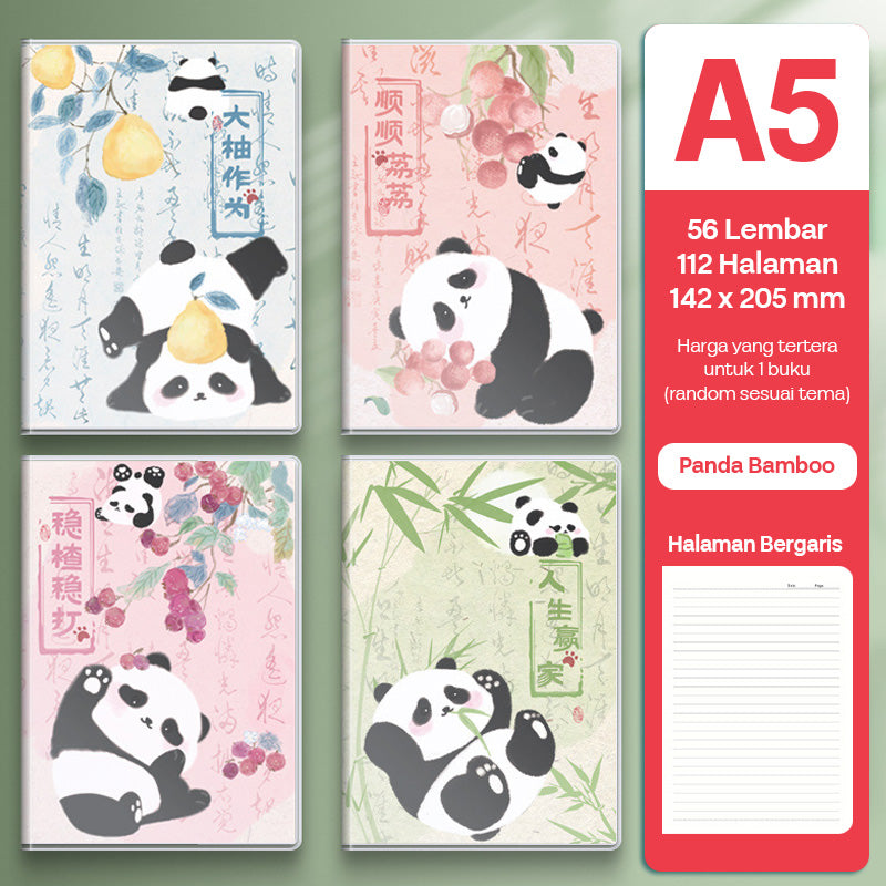 Buku Notebook A5 Sampul Eva Waterproof Tebal Halaman Bergaris 56 Lembar SBRA556