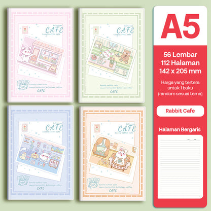 Buku Notebook A5 Sampul Eva Waterproof Tebal Halaman Bergaris 56 Lembar SBRA556