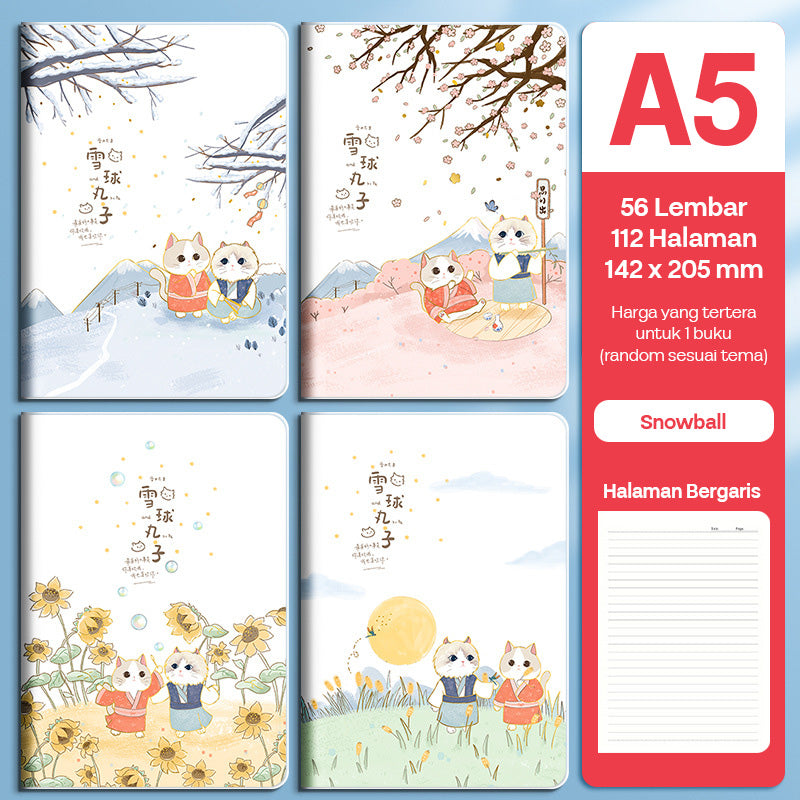 Buku Notebook A5 Sampul Eva Waterproof Tebal Halaman Bergaris 56 Lembar SBRA556