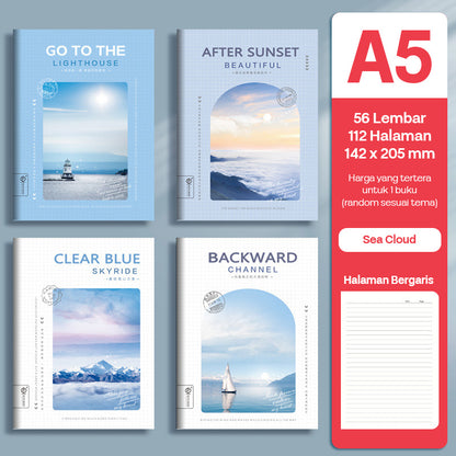 Buku Notebook A5 Sampul Eva Waterproof Tebal Halaman Bergaris 56 Lembar SBRA556