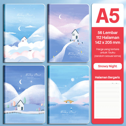 Buku Notebook A5 Sampul Eva Waterproof Tebal Halaman Bergaris 56 Lembar SBRA556