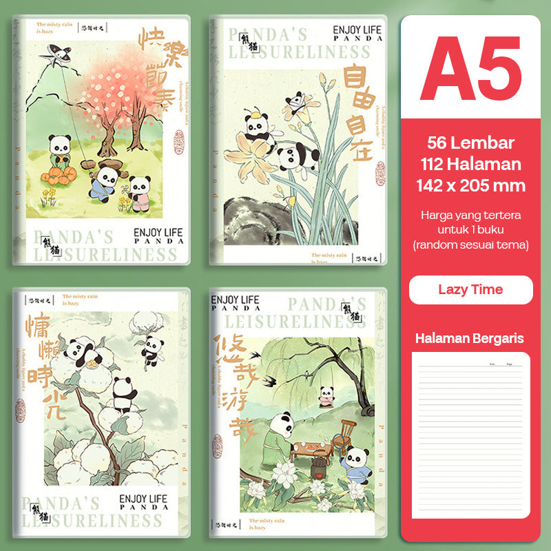 Buku Notebook A5 Sampul Eva Waterproof Tebal Halaman Bergaris 56 Lembar SBRA556