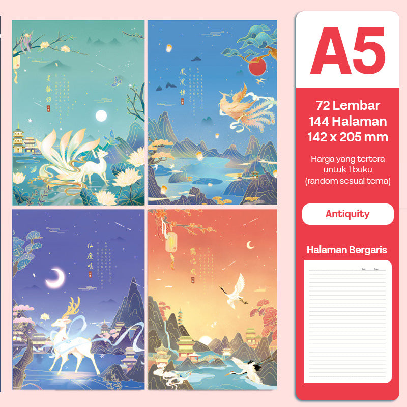 Buku Notebook A5 Sampul Eva Waterproof Tebal Halaman Bergaris 72 Lembar SBRA572