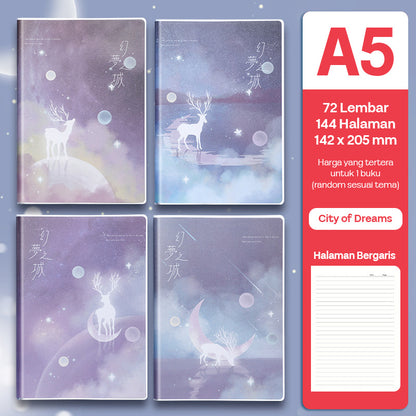 Buku Notebook A5 Sampul Eva Waterproof Tebal Halaman Bergaris 72 Lembar SBRA572