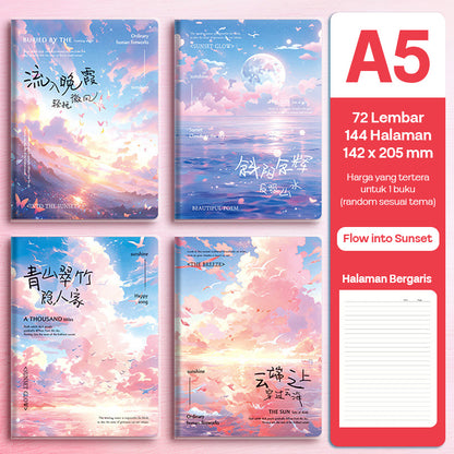 Buku Notebook A5 Sampul Eva Waterproof Tebal Halaman Bergaris 72 Lembar SBRA572