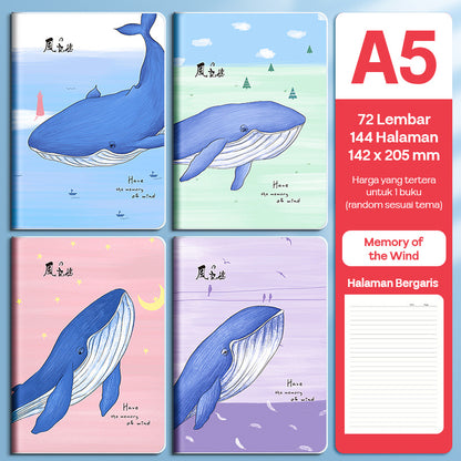 Buku Notebook A5 Sampul Eva Waterproof Tebal Halaman Bergaris 72 Lembar SBRA572