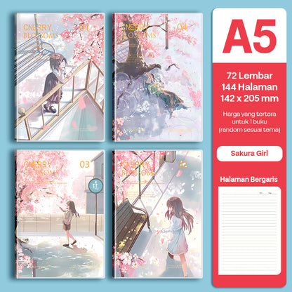 Buku Notebook A5 Sampul Eva Waterproof Tebal Halaman Bergaris 72 Lembar SBRA572