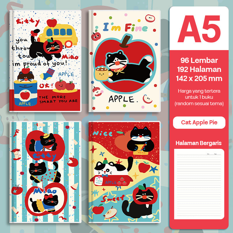 Buku Notebook A5 Sampul Eva Waterproof Tebal Halaman Bergaris 96 Lembar SBRA596