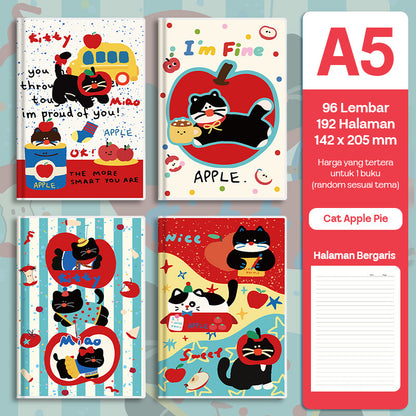 Buku Notebook A5 Sampul Eva Waterproof Tebal Halaman Bergaris 96 Lembar SBRA596