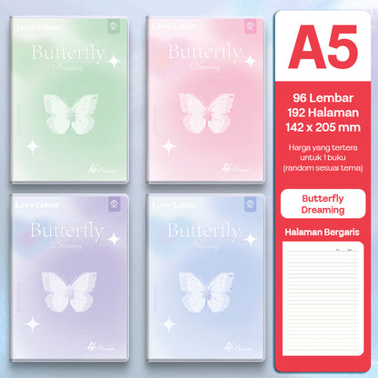 Buku Notebook A5 Sampul Eva Waterproof Tebal Halaman Bergaris 96 Lembar SBRA596