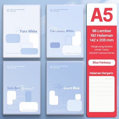 Buku Notebook A5 Sampul Eva Waterproof Tebal Halaman Bergaris 96 Lembar SBRA596