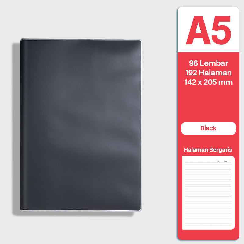 Buku Notebook A5 Sampul Eva Waterproof Tebal Halaman Bergaris 96 Lembar SBRA596