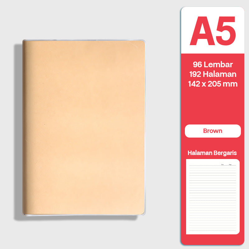 Buku Notebook A5 Sampul Eva Waterproof Tebal Halaman Bergaris 96 Lembar SBRA596
