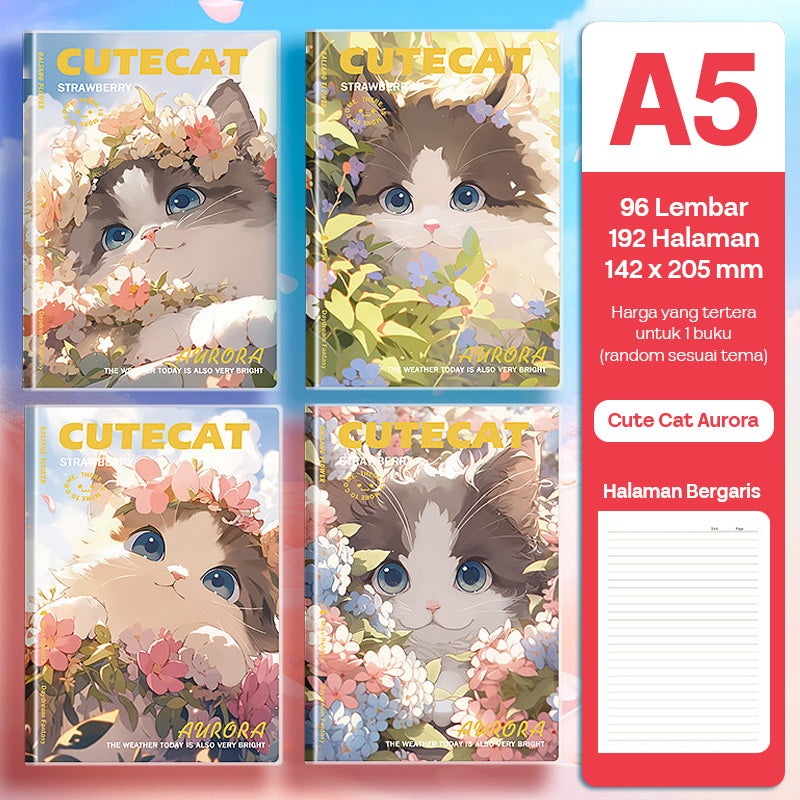 Buku Notebook A5 Sampul Eva Waterproof Tebal Halaman Bergaris 96 Lembar SBRA596