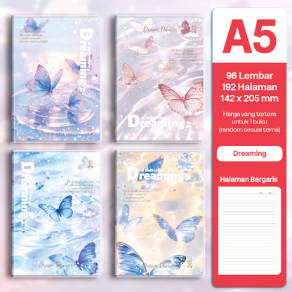 Buku Notebook A5 Sampul Eva Waterproof Tebal Halaman Bergaris 96 Lembar SBRA596