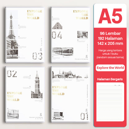 Buku Notebook A5 Sampul Eva Waterproof Tebal Halaman Bergaris 96 Lembar SBRA596