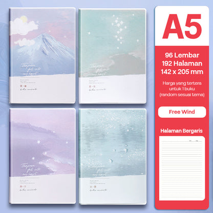Buku Notebook A5 Sampul Eva Waterproof Tebal Halaman Bergaris 96 Lembar SBRA596