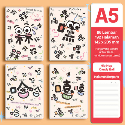 Buku Notebook A5 Sampul Eva Waterproof Tebal Halaman Bergaris 96 Lembar SBRA596
