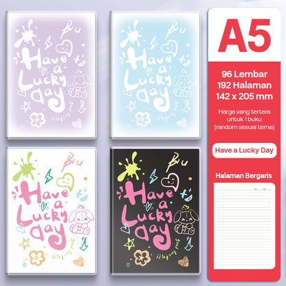 Buku Notebook A5 Sampul Eva Waterproof Tebal Halaman Bergaris 96 Lembar SBRA596