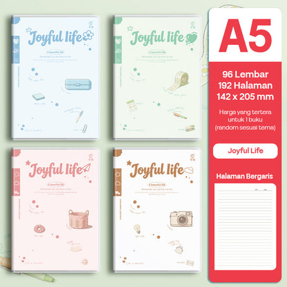 Buku Notebook A5 Sampul Eva Waterproof Tebal Halaman Bergaris 96 Lembar SBRA596