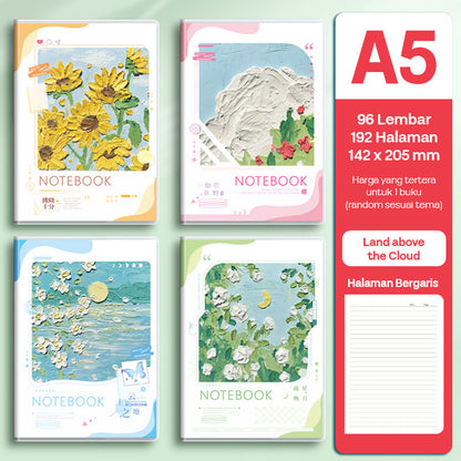 Buku Notebook A5 Sampul Eva Waterproof Tebal Halaman Bergaris 96 Lembar SBRA596
