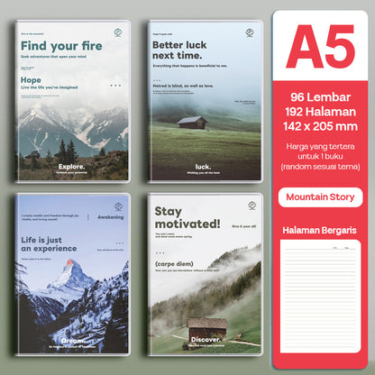 Buku Notebook A5 Sampul Eva Waterproof Tebal Halaman Bergaris 96 Lembar SBRA596